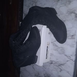 Tall lace up combat boots